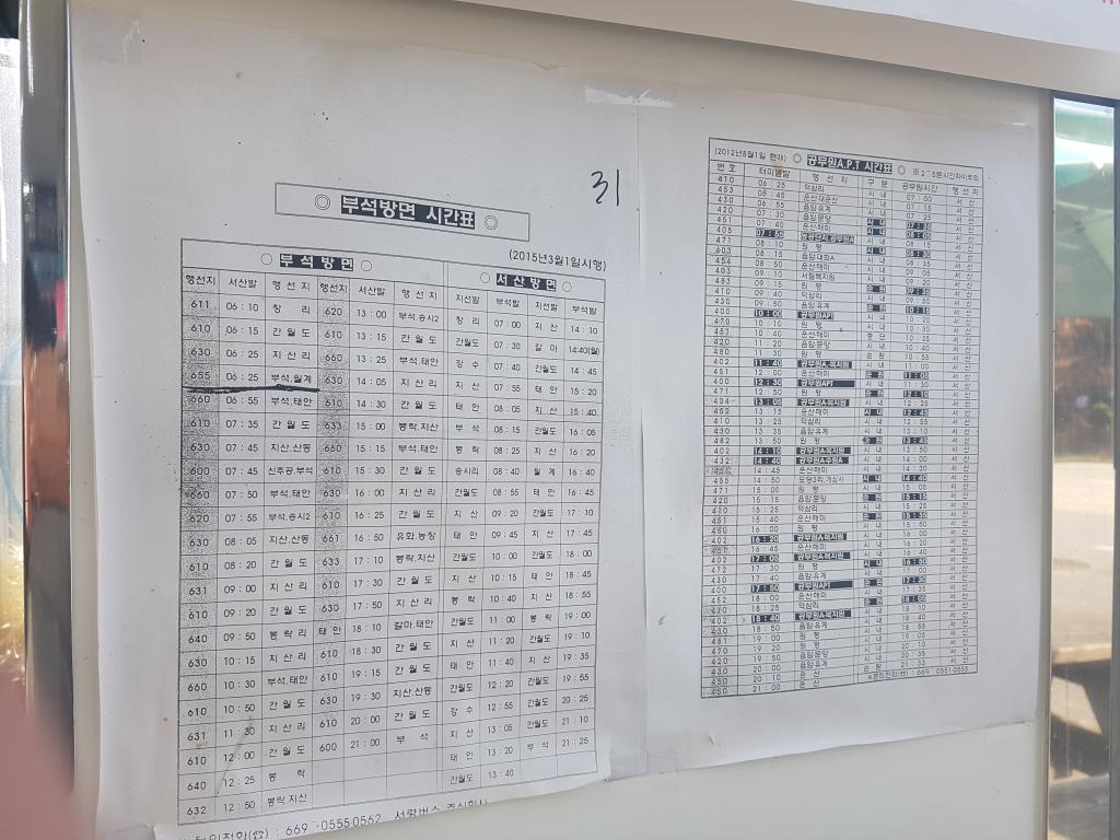 100 버스 시간표