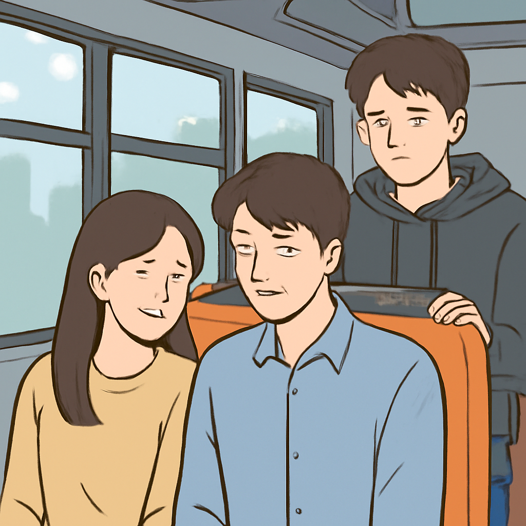 좋아하는 사람이랑 버스에 탔는데 내가 뒤에서 지켜보고있