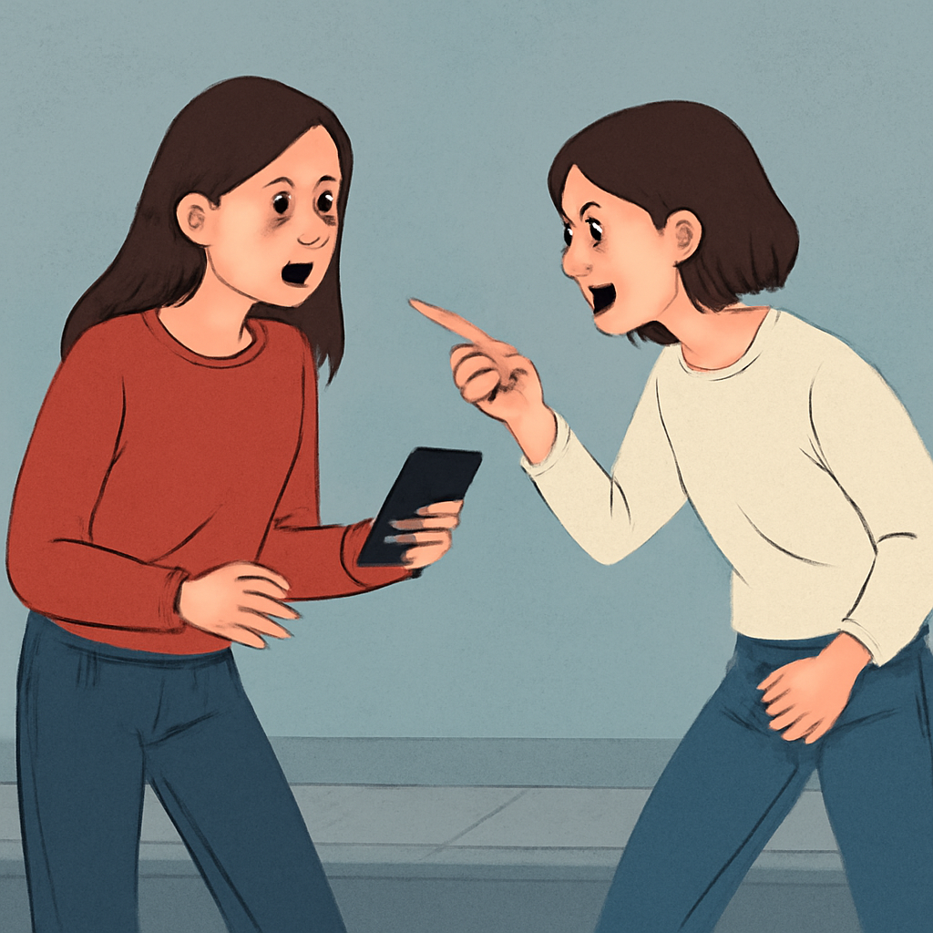 폰을 가져가려는데 심하게 싸우고 절교한 친구가 시비 걸 - 꿈 해몽, 꿈 풀이(+자세한 해석)이미지