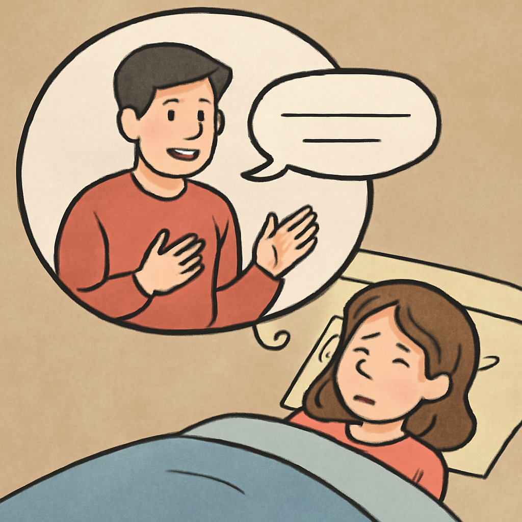 모르는 사람이 나와서 자기 사연말하는 꿈