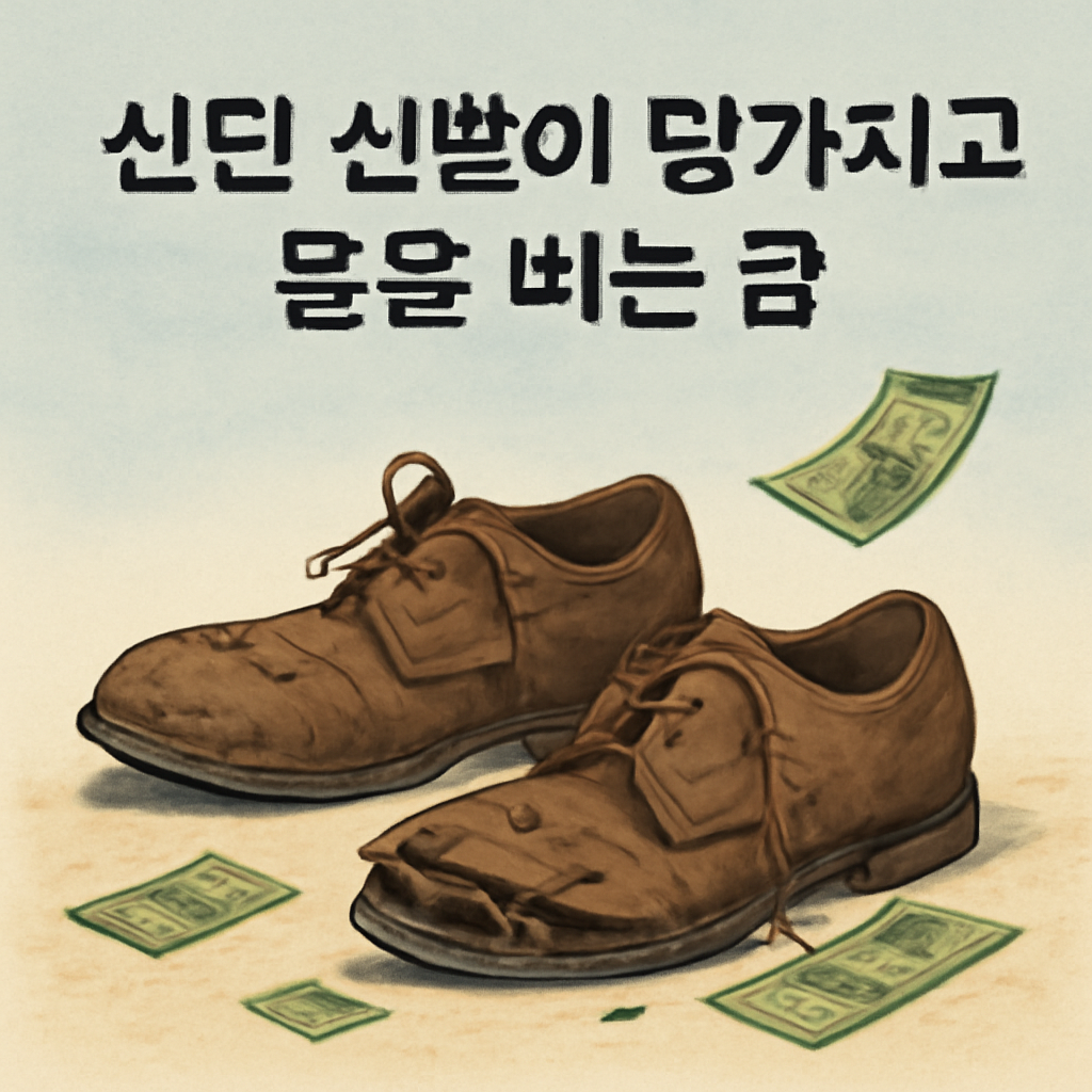 신던신발이 망가지고 돈을바드는꿈
