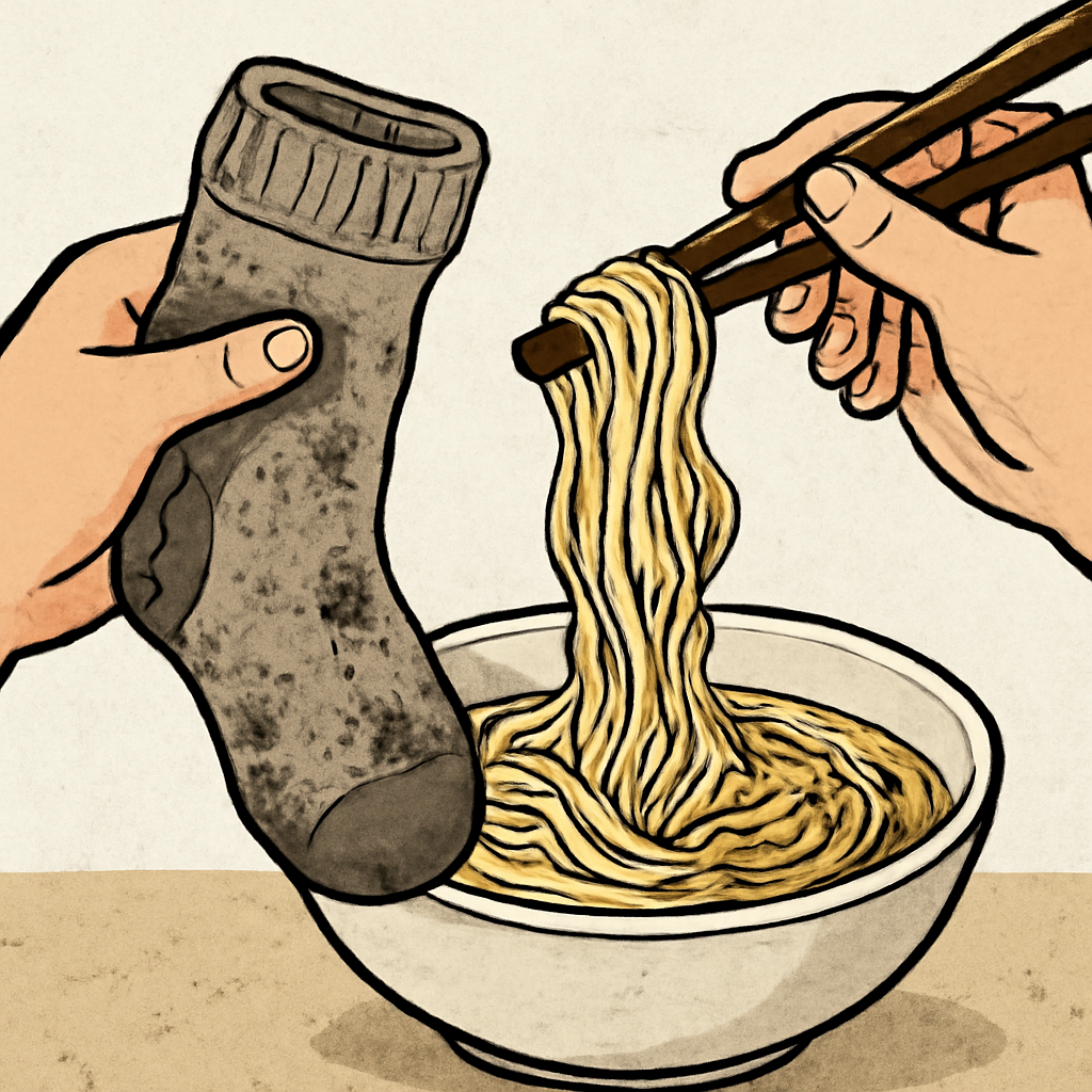 더러운양말을잘라서국수에말아먹는끔