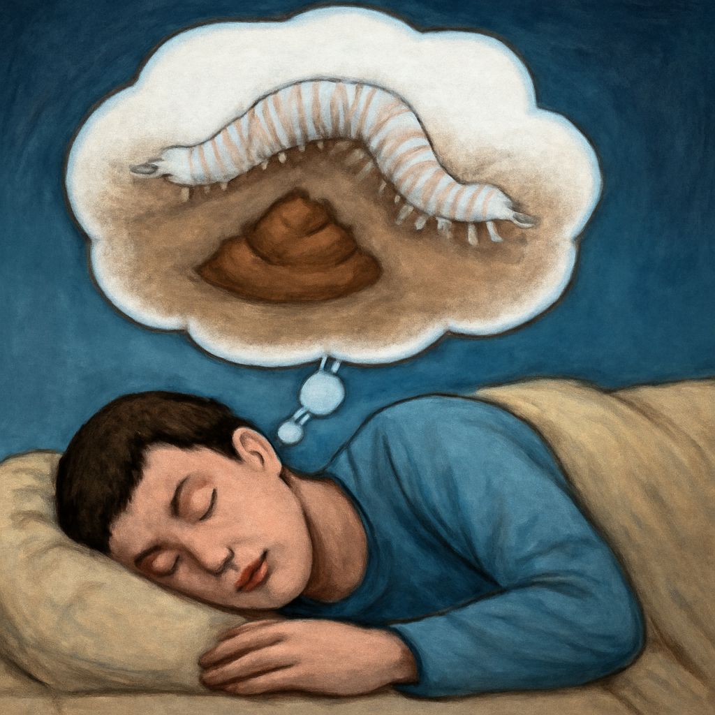 꿈에 똥을쌌는데 하얀지네같은지렁이가기어다니는꿈