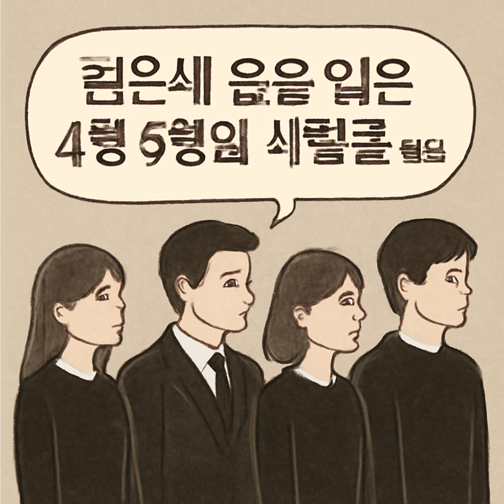 검은색옷을입은4명6명의사람들보는꿈