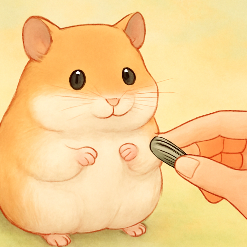 예쁘고 큰 햄스터에게 먹이주는 꿈