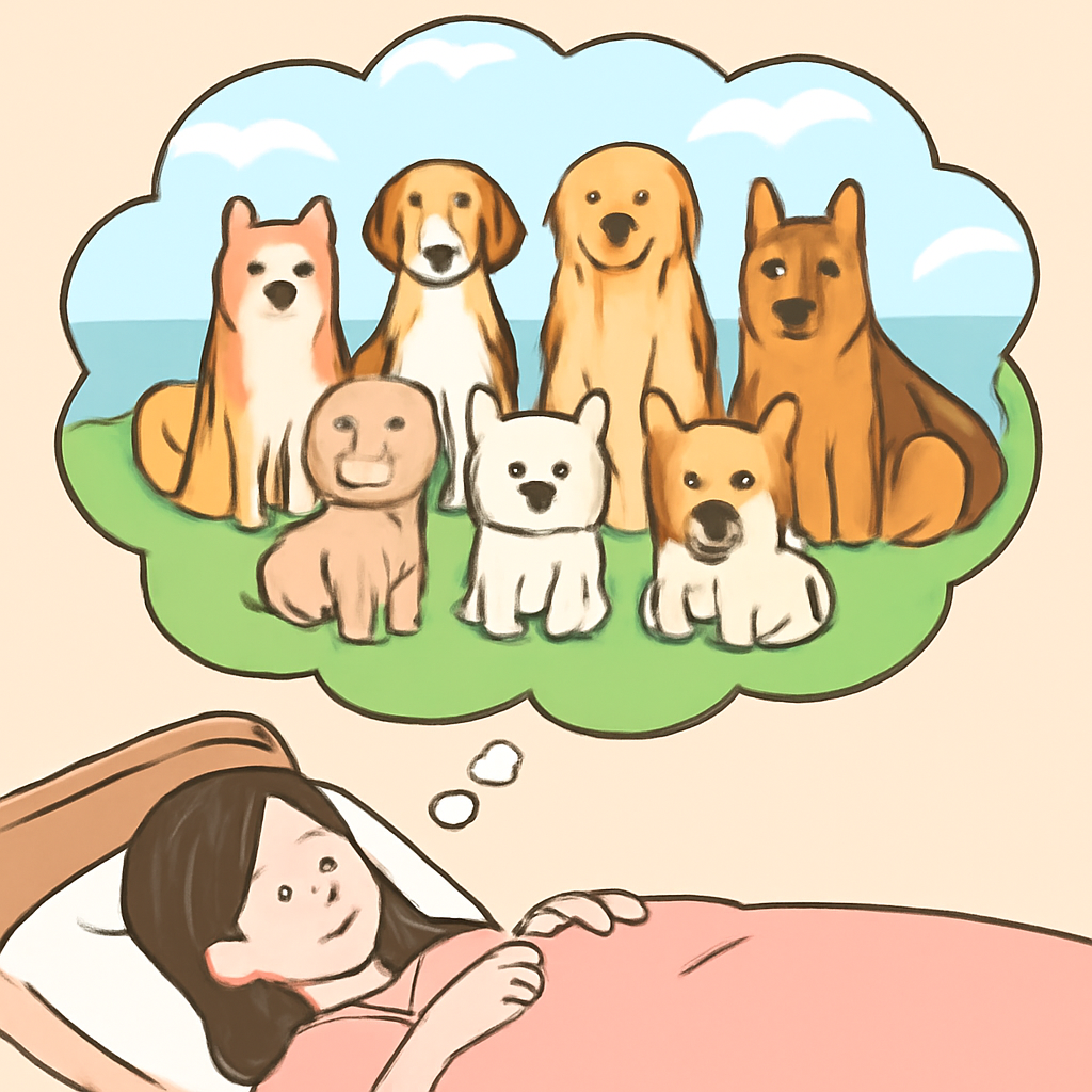 강아지8마리보는꿈