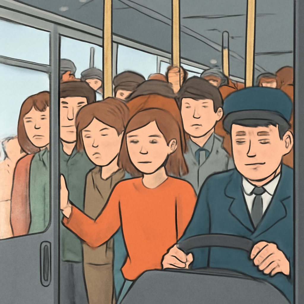 버스에사람이많아기사가문을안열어주는꿈