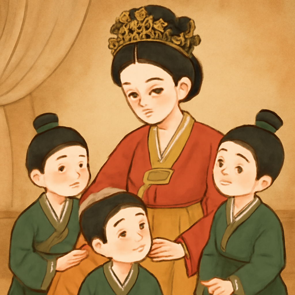 황후인내가황자들을돌보고보살피며예뻐하는꿈