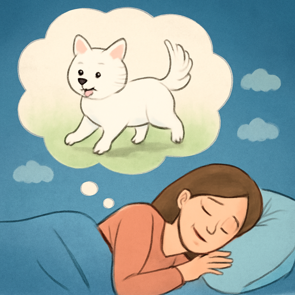 흰색강아지가꼬리치는꿈 - 꿈 해몽, 꿈 풀이(+자세한 해석)이미지