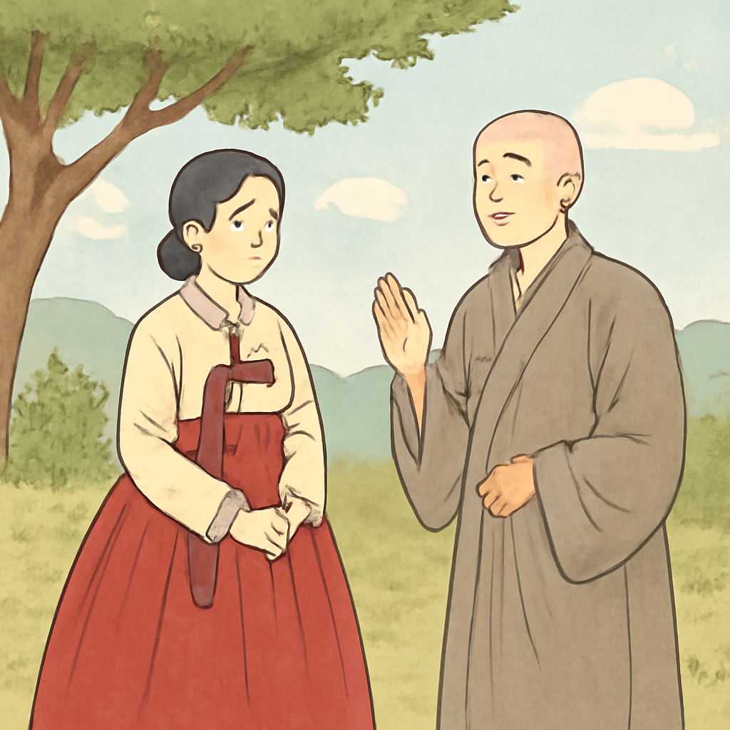 한복입고 스님 만나는꿈