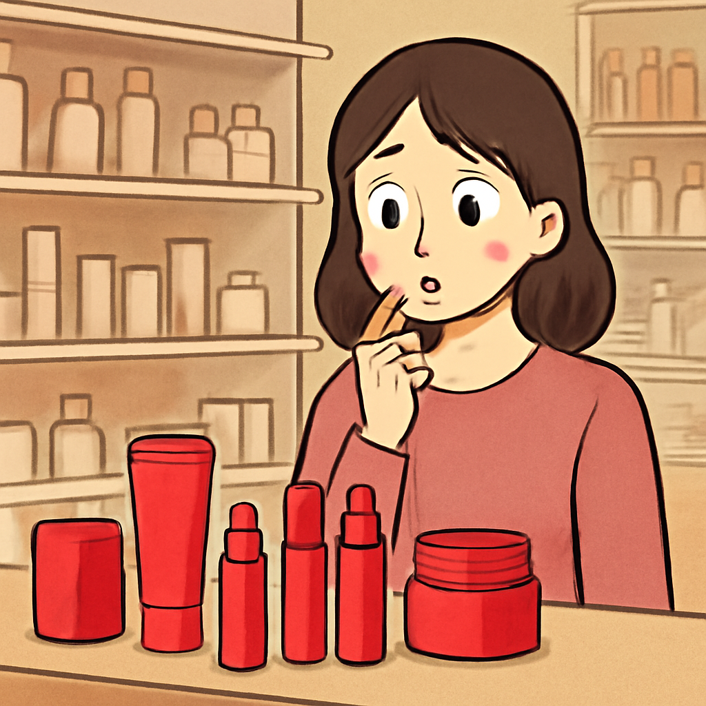 화장품가게에서유독빨간제품들이 몰려있는곳이눈에띄는꿈 - 꿈 해몽, 꿈 풀이(+자세한 해석)이미지