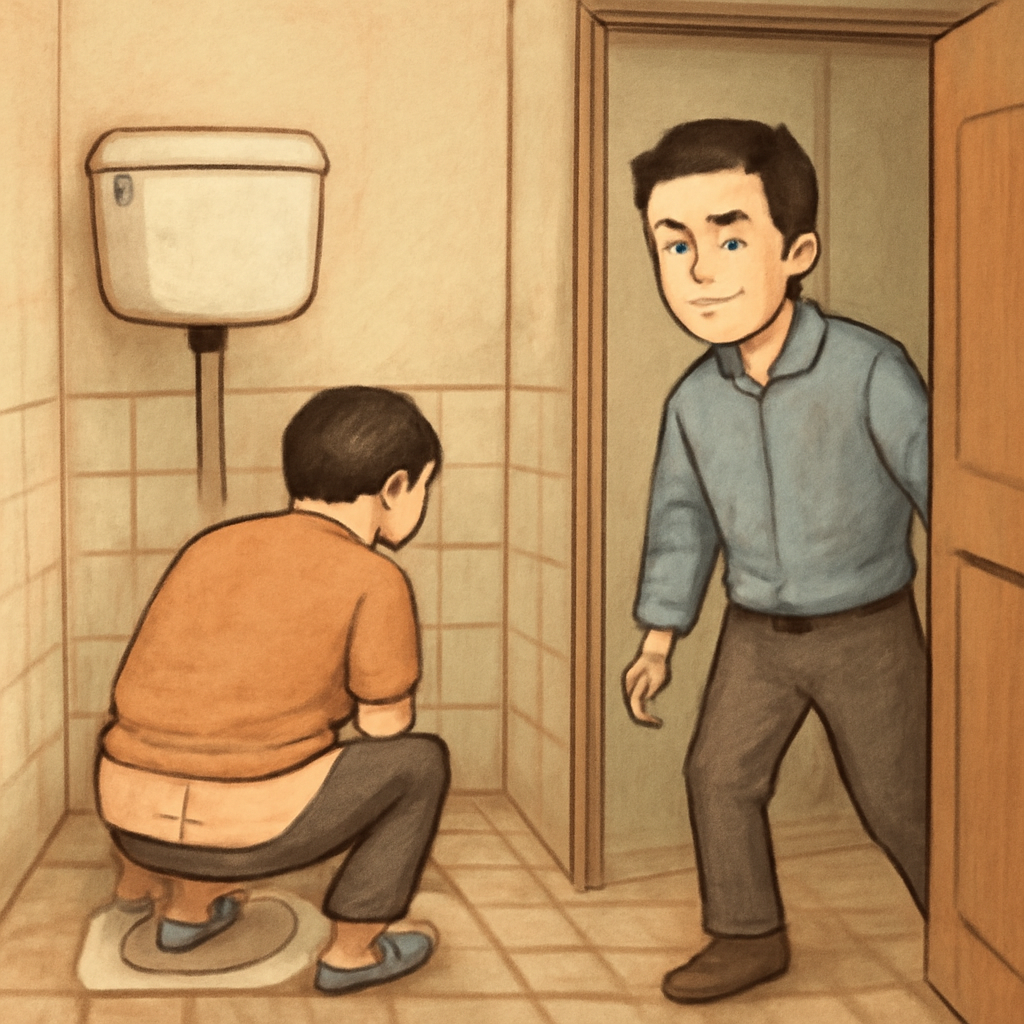 재래식화장실에서똥을두번싸는데남자가보고나가는꿈