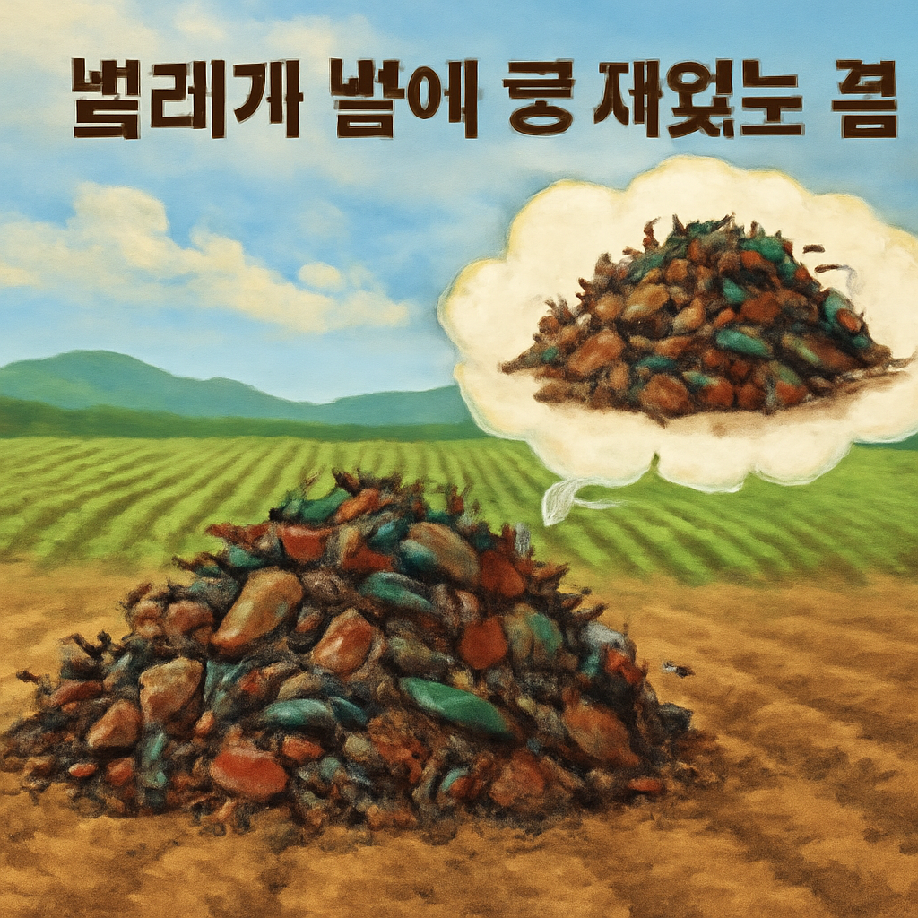 벌래가 밭에 뭉쳐있는꿈