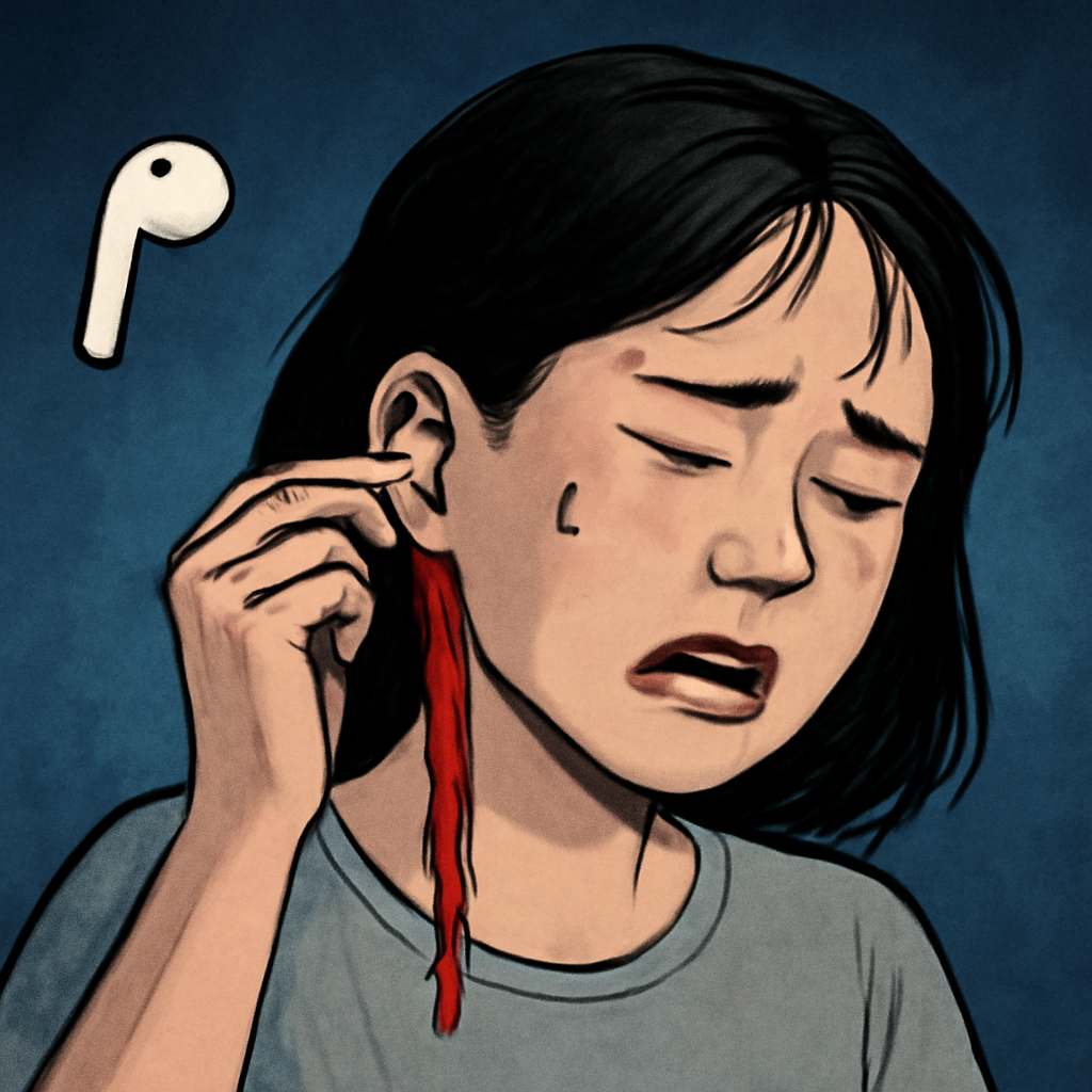 무선이어폰을 장시간 귀에 꽂았다가 빼니 피가 나오는 꿈