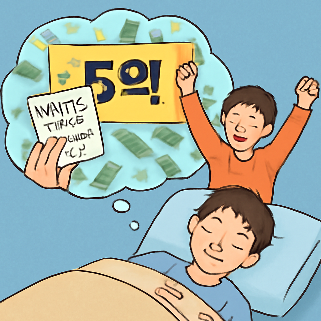 로또 5억 당첨되었다고 알려주시는 꿈
 - 꿈 해몽, 꿈 풀이(+자세한 해석)이미지