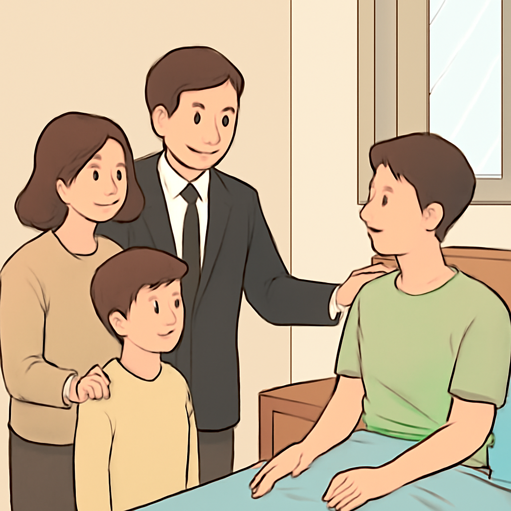 친구꿈에 내가 정장차림으로 가족과 함께 찾아갔다