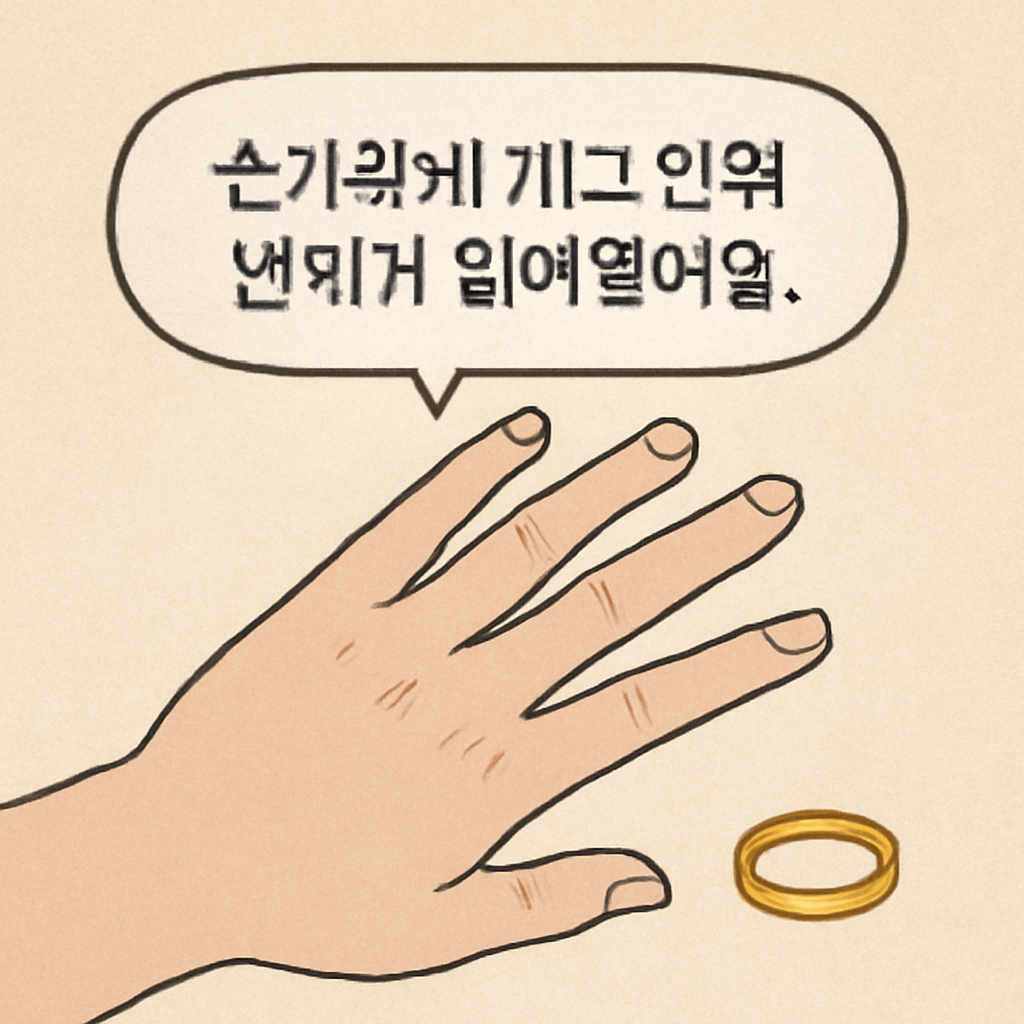 손가락에 끼고있던 반지가 없어졌어요