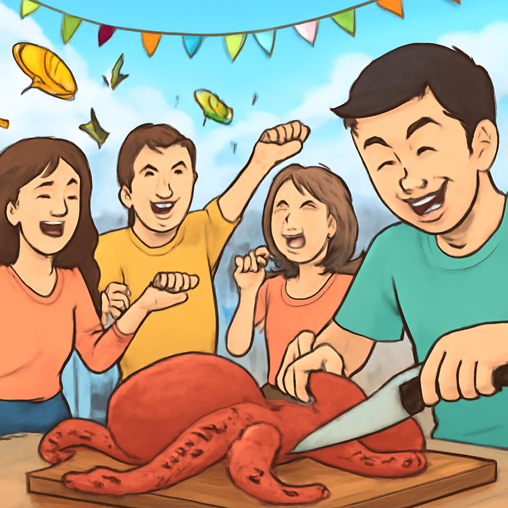 연애인들이랑축제에서음식던지며장난치다문어를대신짤라줌 - 꿈 해몽, 꿈 풀이(+자세한 해석)이미지