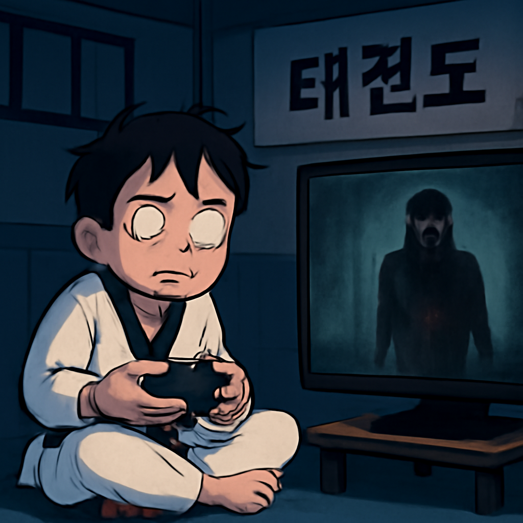 내가다니던태권도장에서게임을한다해서갔는데무서운게임을억지로