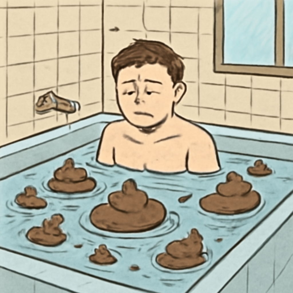 목욕탕 물 안에서 똥을 엄청 많이 싼 꿈