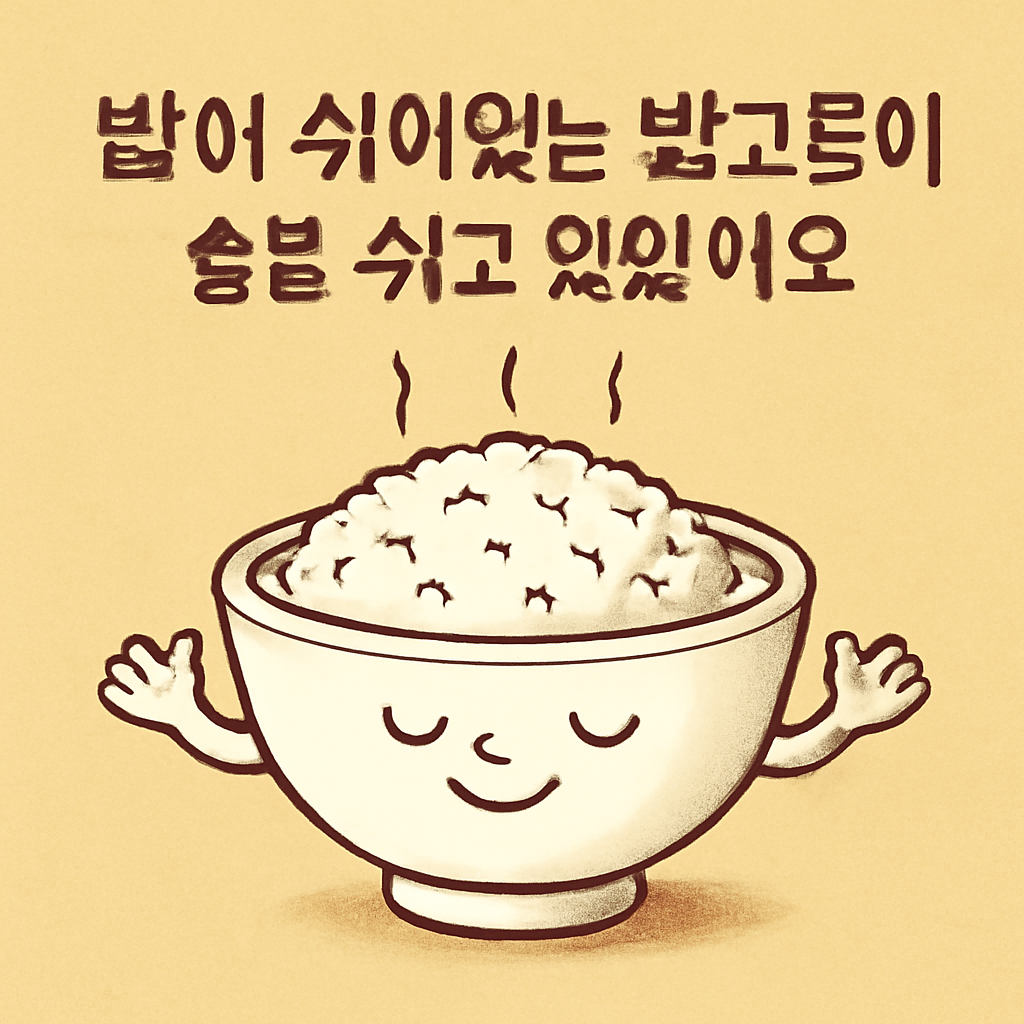 밥이쉬어있는밥그릇이
숨을 쉬고 있었어요