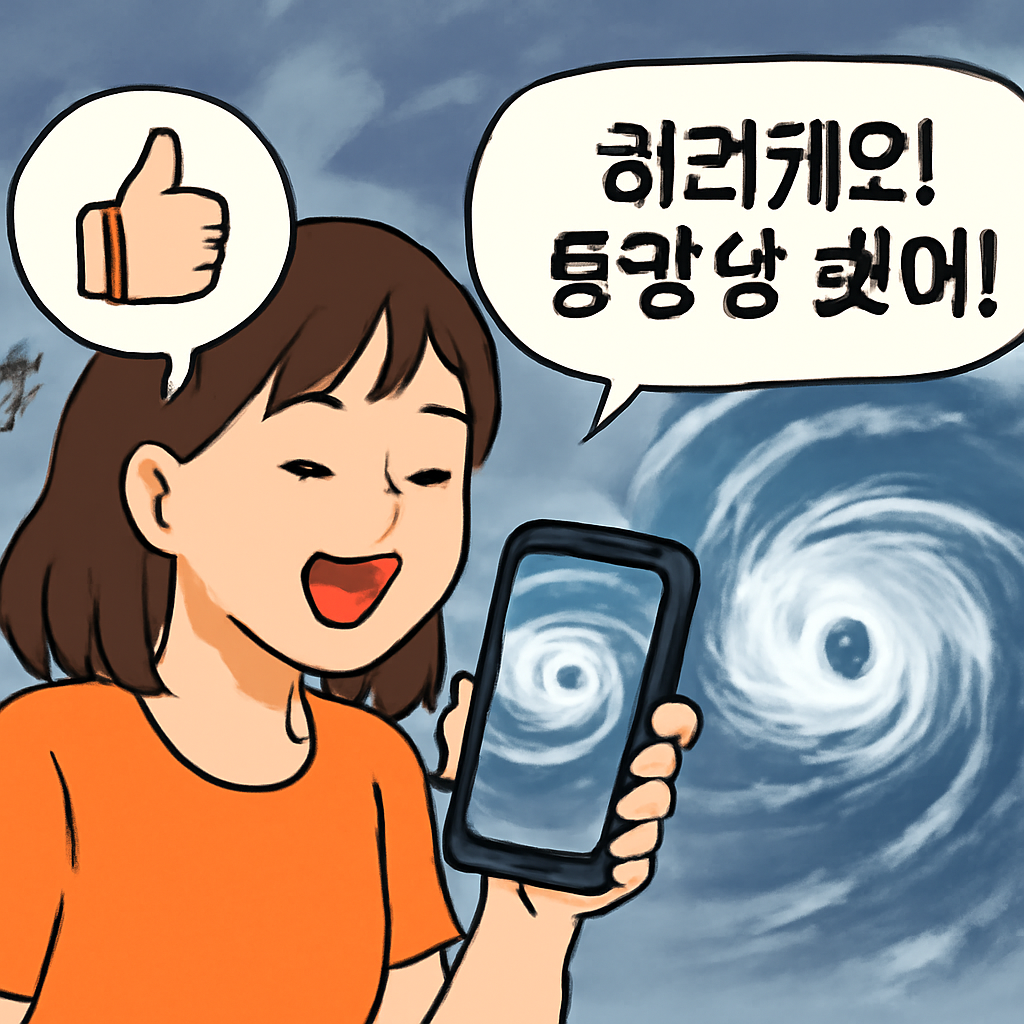 내가찍은허리케인동영상자랑하고칭찬받는꿈
