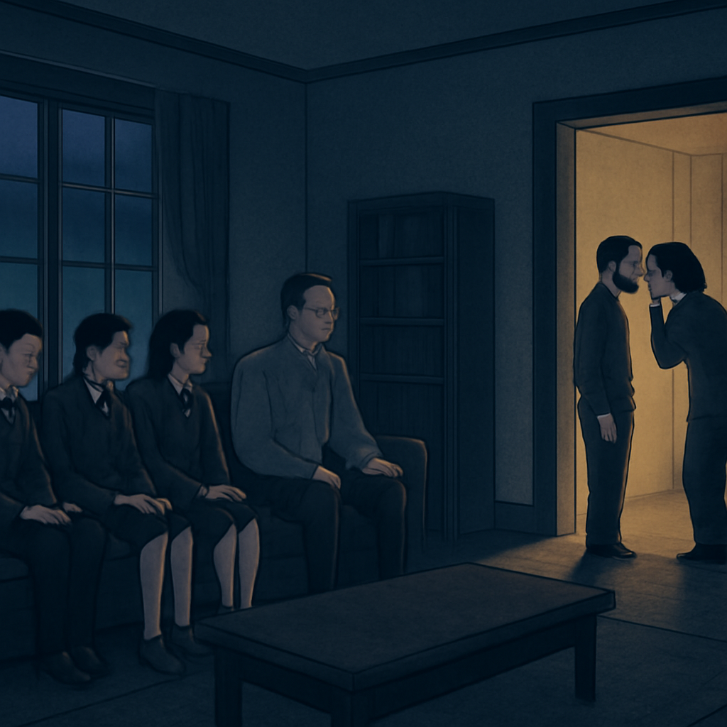넓은거실에반학생들과선생님아빠와동생이방에서조용히말하는공포 - 꿈 해몽, 꿈 풀이(+자세한 해석)이미지
