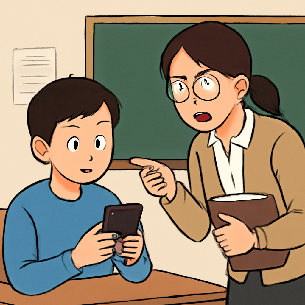 학교에서 폰하다가 국어쌤한테 걸리는꿈