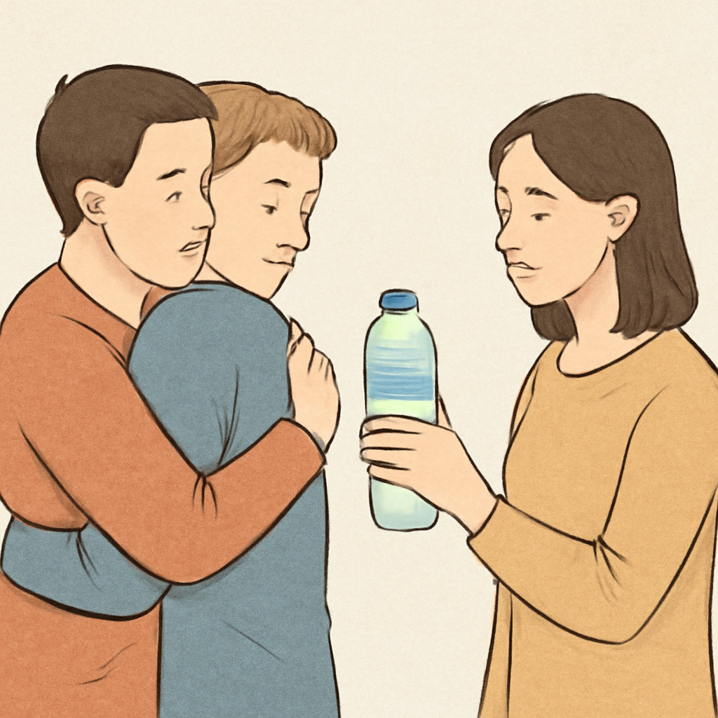 두남자가서로안고있다가 내가 한명한테물병줌 - 꿈 해몽, 꿈 풀이(+자세한 해석)이미지
