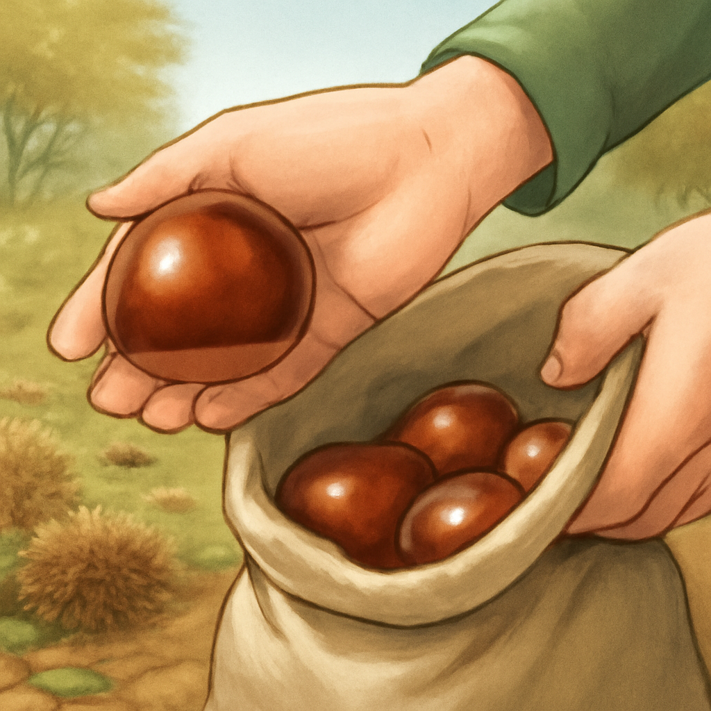 빛나고 큰 알밤을주워주머니에
채우고봉지에담는꿈