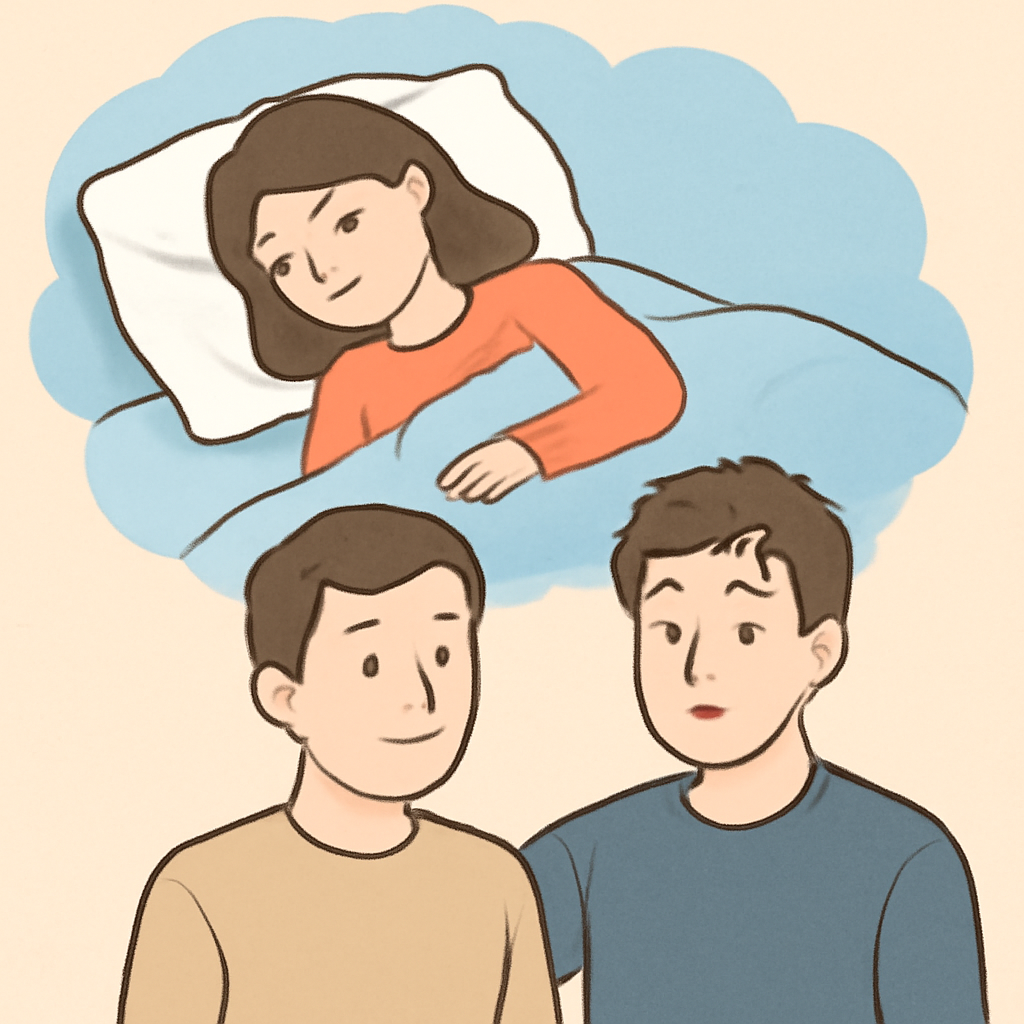 꿈에 남자2명에나하나나오는데
다친하고 같이사는 그런꿈 - 꿈 해몽, 꿈 풀이(+자세한 해석)이미지