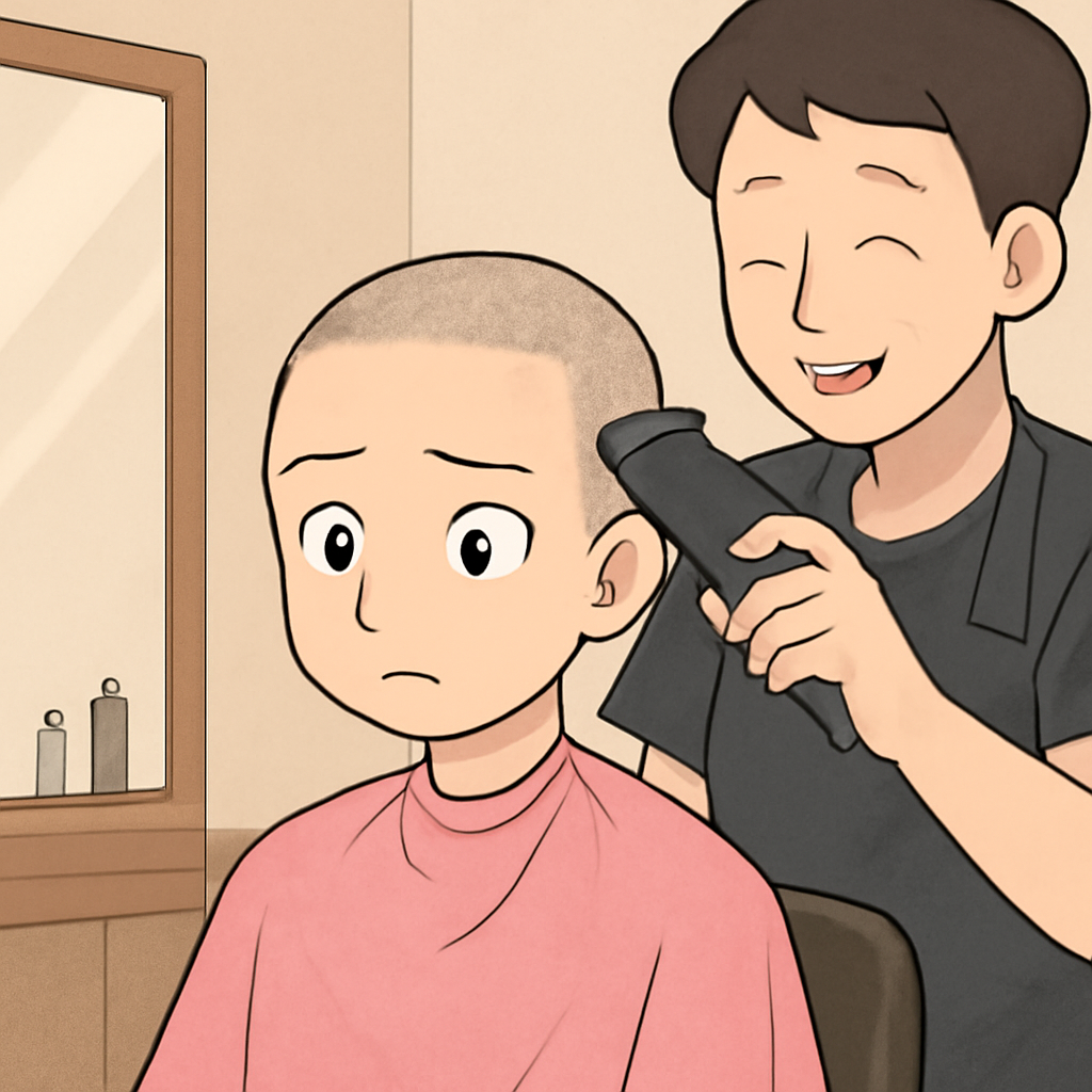 미용실에 갔는데 미용사가 내 머리를 빡빡이로 만듬. - 꿈 해몽, 꿈 풀이(+자세한 해석)이미지