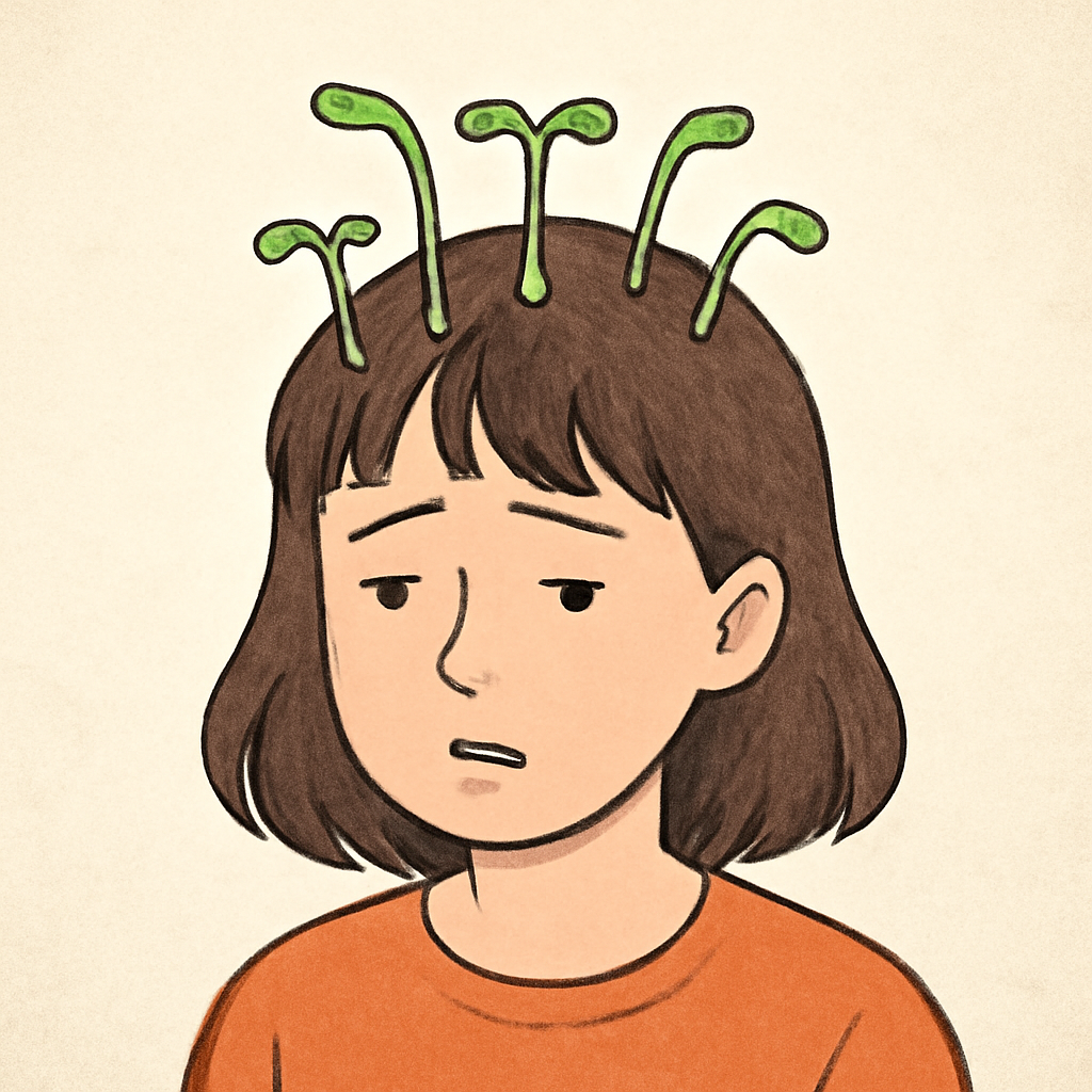 앞머리에서콩나물이나는꿈