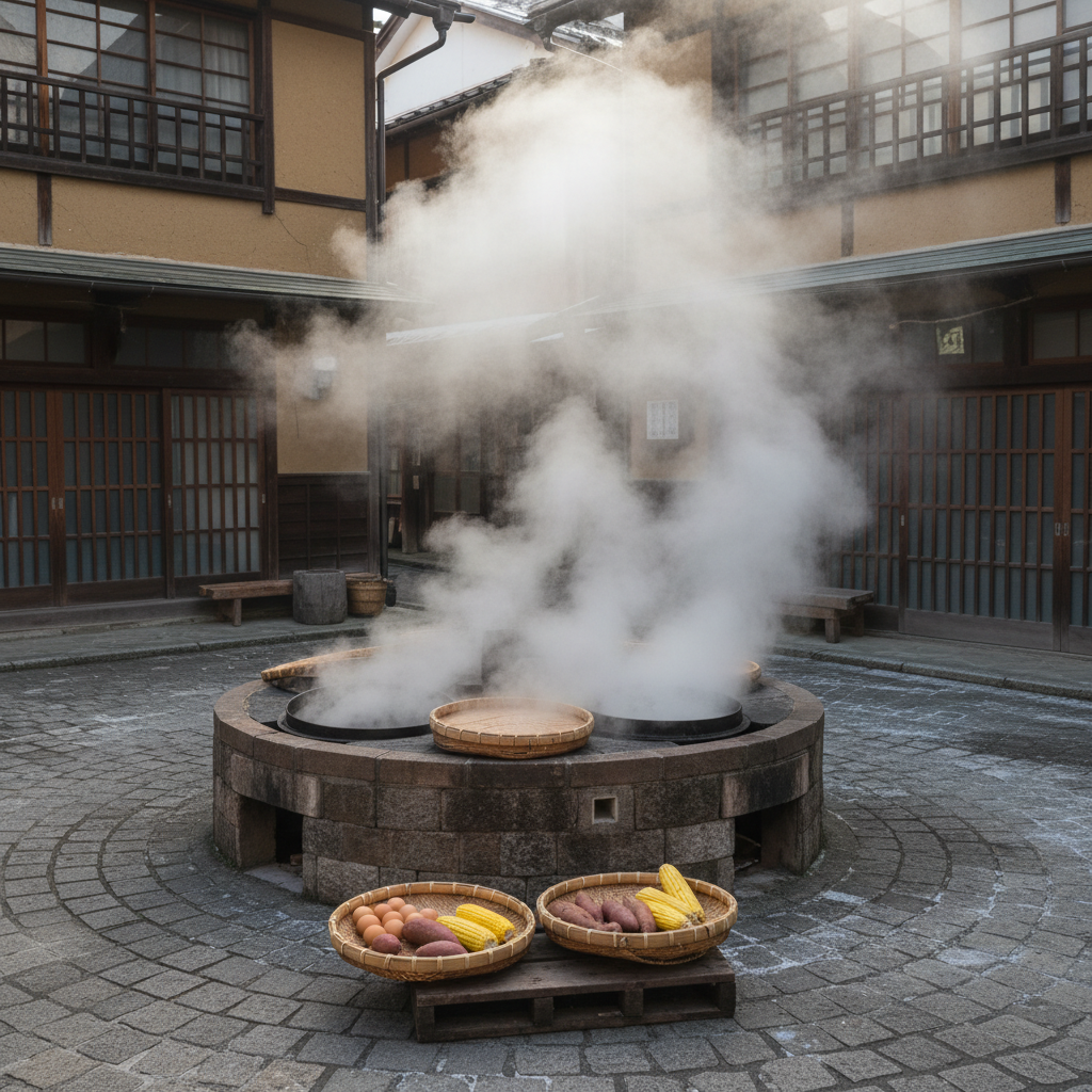 규슈 온천마을여행의 첫 충격: “가스 없이도 밥이 된다”