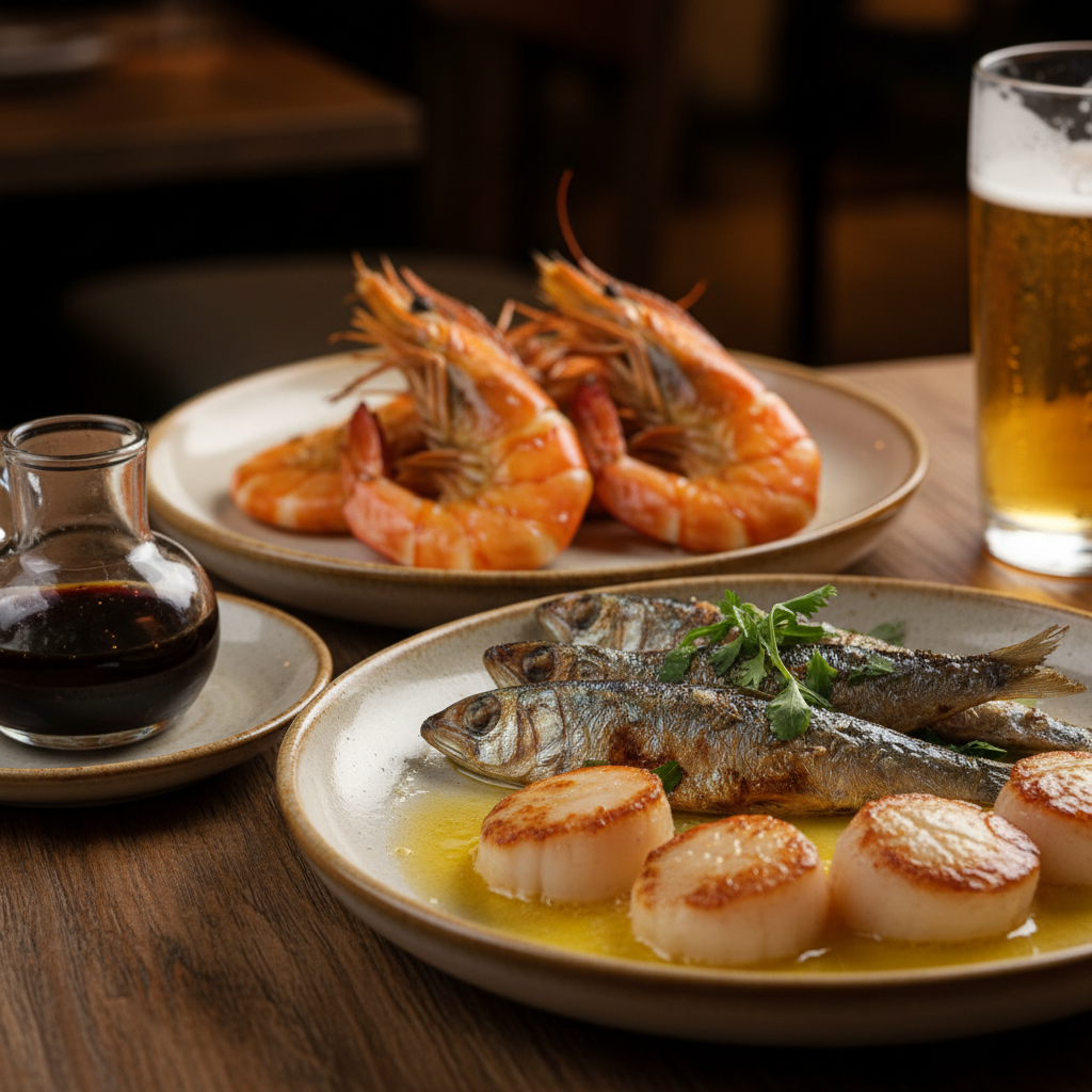 스시 로바타 키타로 스시 추천 메뉴: 특대새우·정어리구이·가리비 버터구이 조합