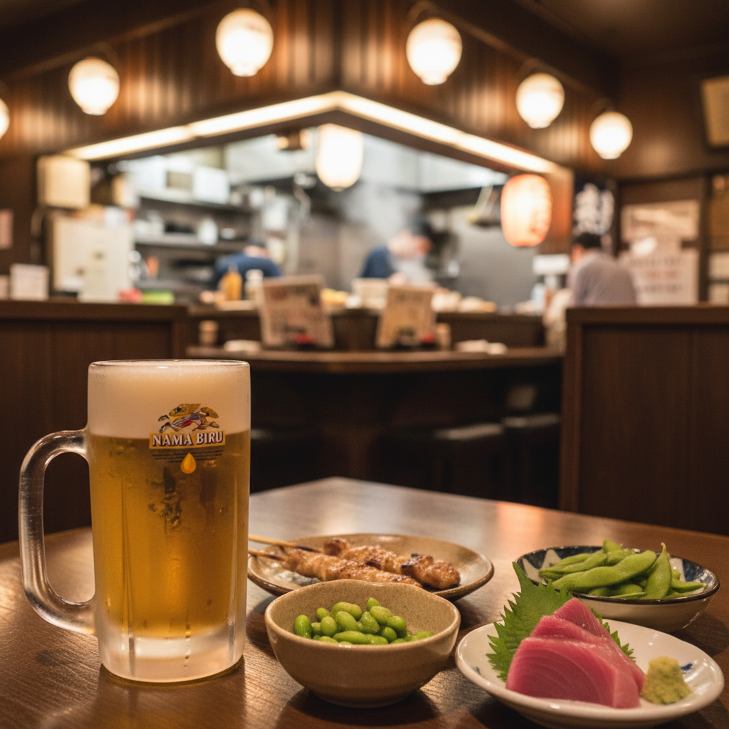 도쿄 이자카야 한 끼로 여행이 완성되는 순간: 나마비루+안주 조합은 정답