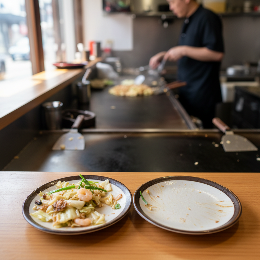 도쿄 우에노 ‘모헤지’ 몬자야끼, 맛보다 더 기억 남은 ‘주문 룰’(내돈내산 후기) 3 제일 당황했던 포인트: ‘1인 1메뉴’와 사이즈 규칙(미리 확인 필수)