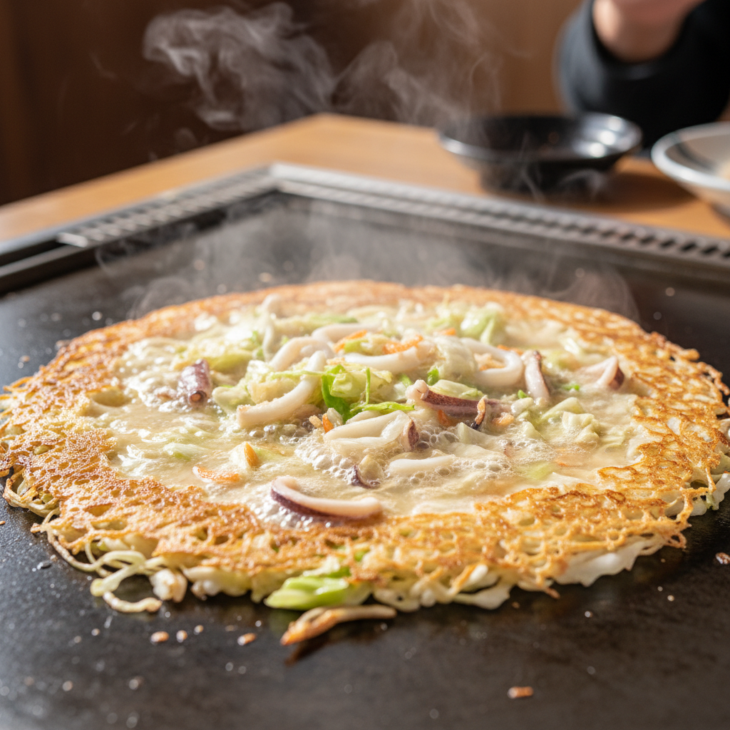 3) 몬자야끼맛집은 ‘만드는 재미 + 누룽지 식감’이 반이에요