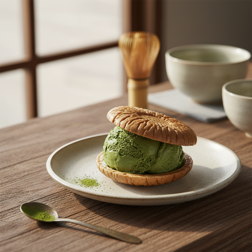 모나카 말차 아이스크림, 식감까지 완벽했던 조합