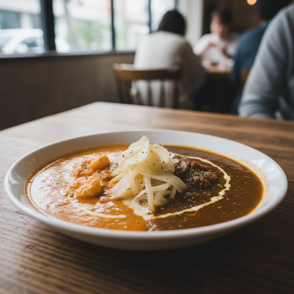 후지이미나 카레집의 핵심 매력: 한 접시에 3가지 개성