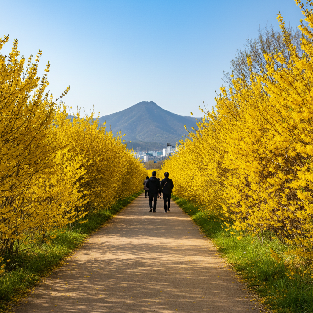 신금호역에서 시작하는 응봉산 개나리산 코스(대중교통 당일치기)
