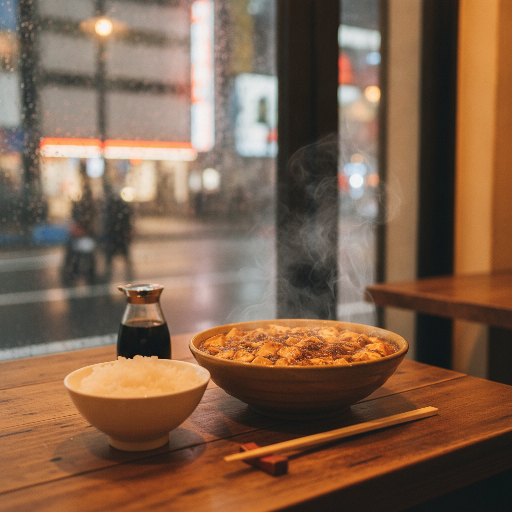 비 오는 시부야에서 ‘신상 맛집’만 골라 다닌 하루: 마파두부·말차·이자카야 코스 완벽 정리 1 시부야 신상 맛집 1: 비 오는 날엔 마파두부가 답이더라 (카칸 토미가야)