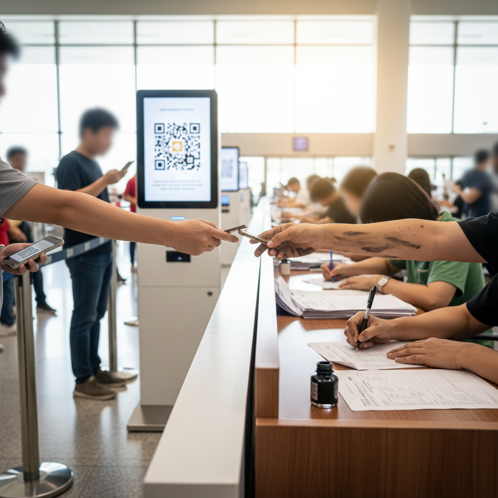 오사카 공항 입국심사, QR코드만 믿었다가 줄 서본 후기(더 빨리 나오는 방법) 2 오사카 여행 팁 2: 종이 작성으로 갈아타는 타이밍을 미리 생각해두기