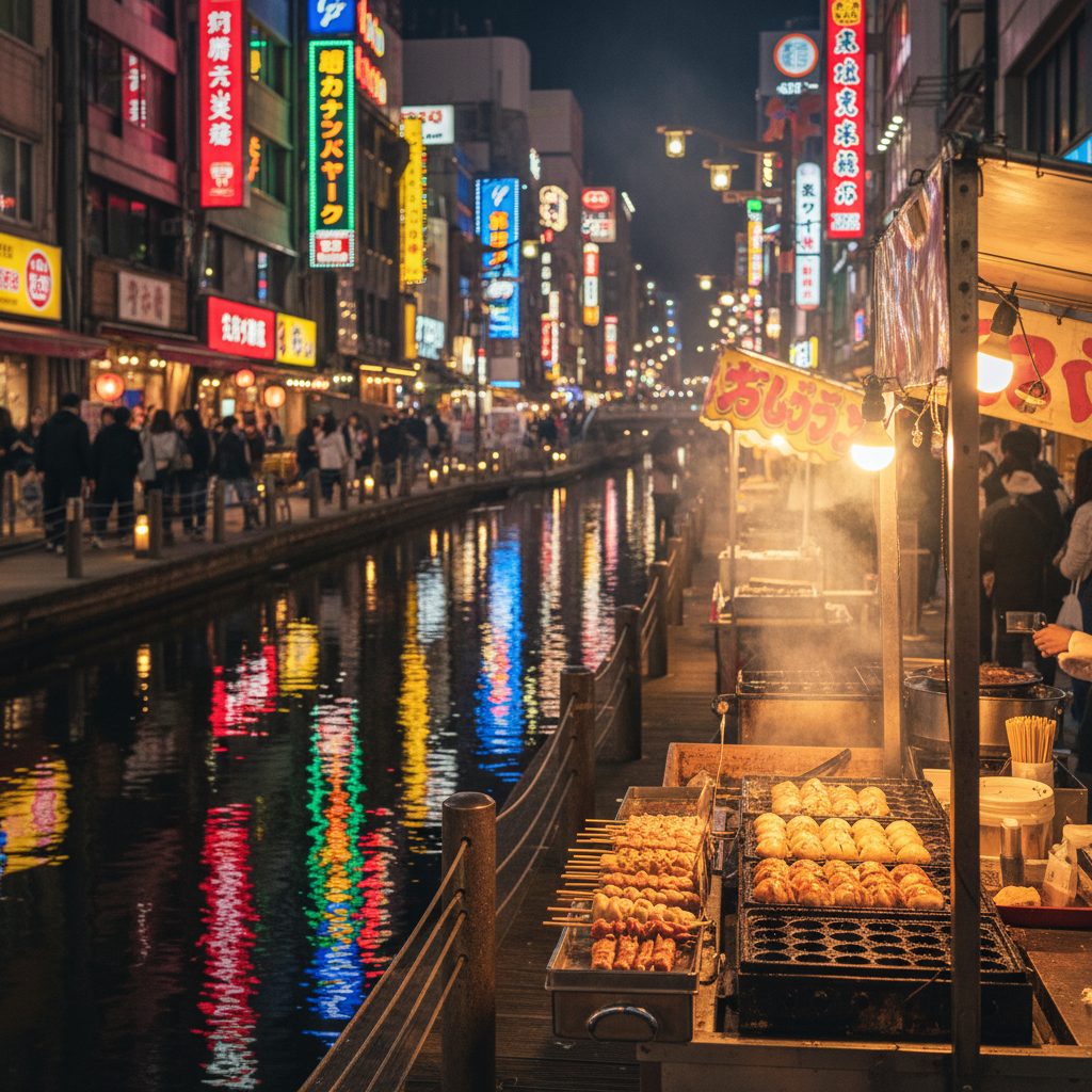 오사카 여행 마지막 날, ‘떠나기 싫다’가 진짜가 되는 순간들 (도톤보리·난바·오사카성 루트) 2 도톤보리·난바의 매력: 먹고 뛰고 헤매는 그 과정이 여행이다