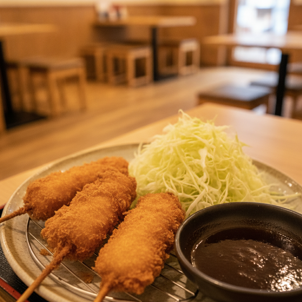 오사카 맛집 첫 타자, 쿠시카츠는 ‘세트+양배추’가 답이더라
