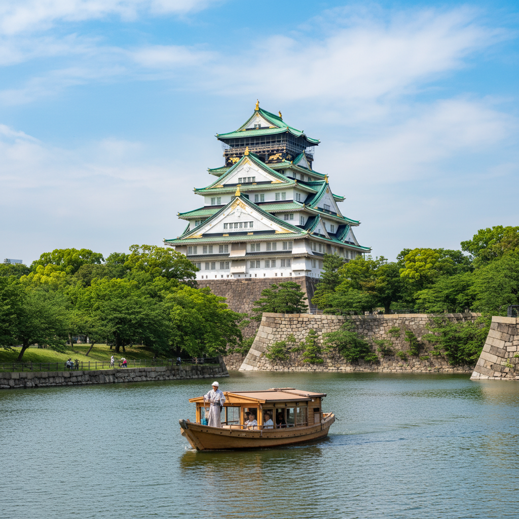 오사카성 천수각 + 고자부네 뱃놀이: “랜드마크는 낮에, 체험으로 완성”