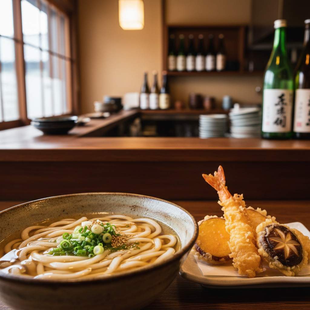 산우키 우동 1600엔, “우리나라였으면 더 비쌌겠다” 싶었어요