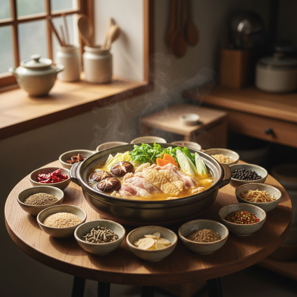 메인 ‘간무리 지도리 채소전골’과 12종 향신료 선택법