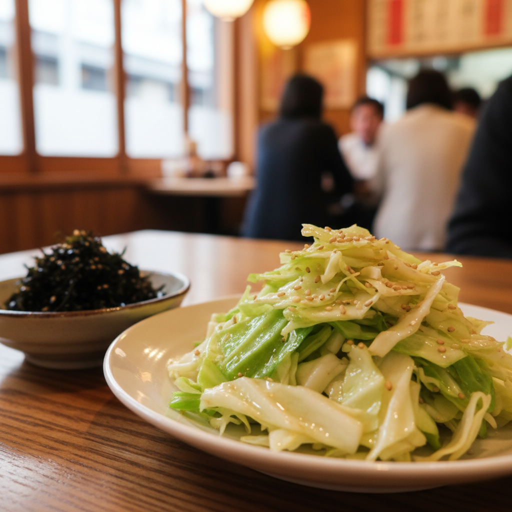 토리키조쿠 ‘극락 조합’ 핵심: 참기름 양배추+시오콤부