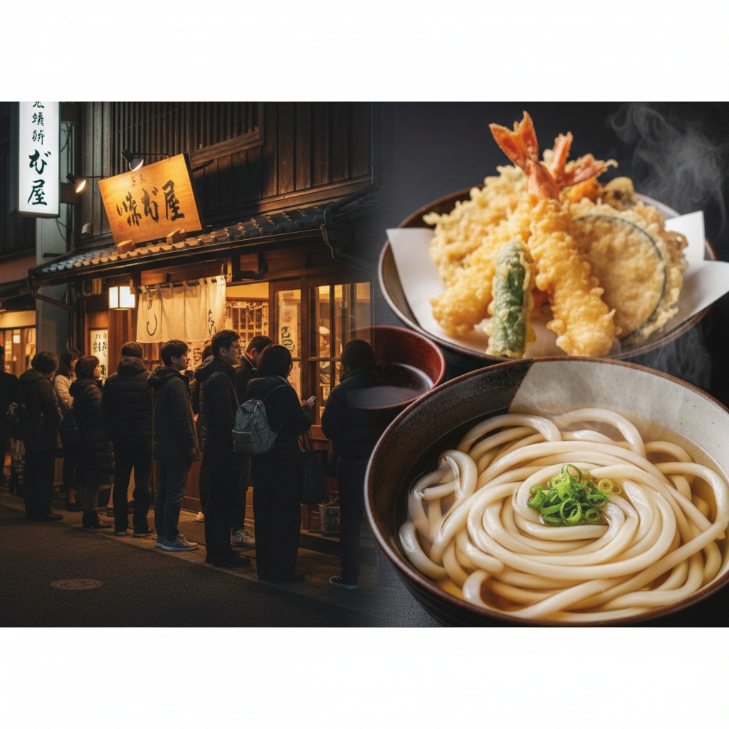 첫 끼는 로컬 우동, 그리고 도쿄의 기본은 ‘줄’이었다